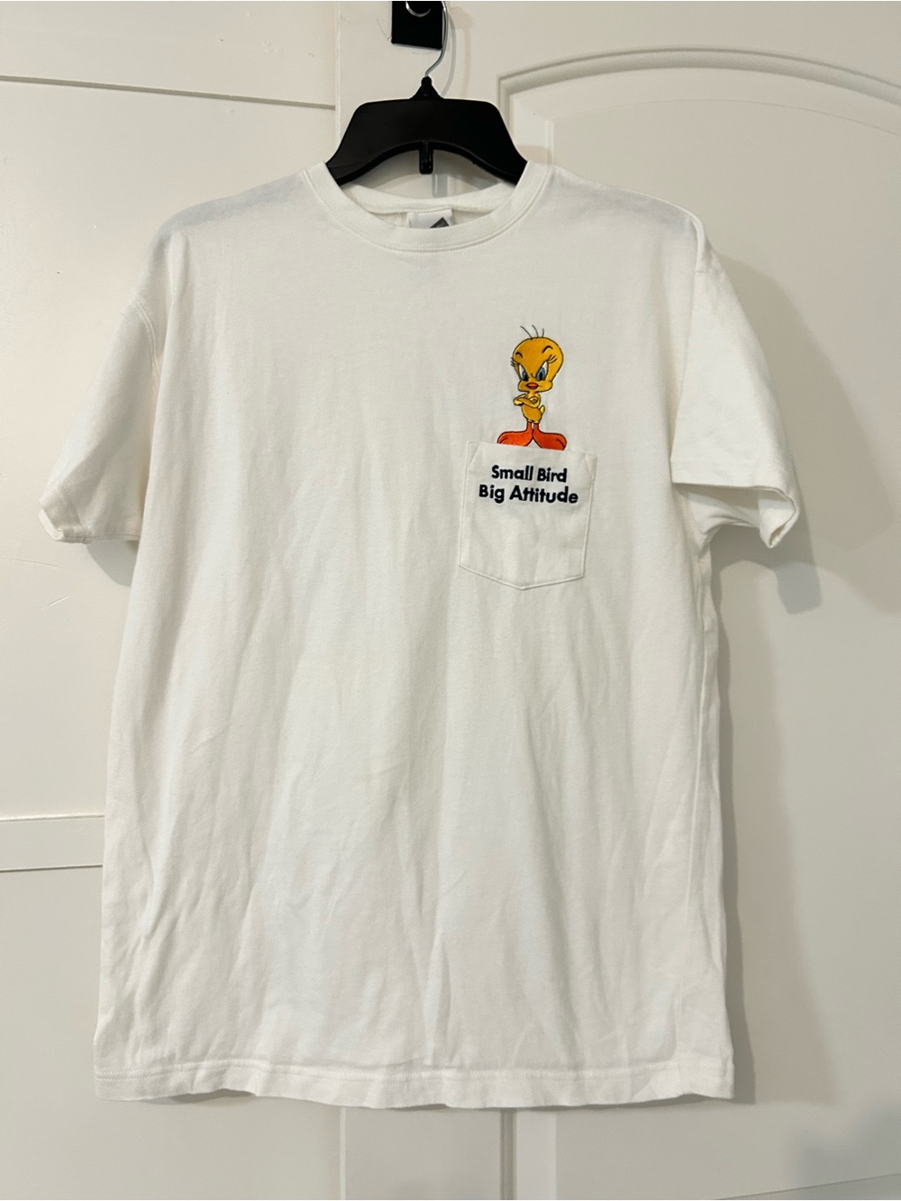 Vintage Warner Bros Studio Store Tweety Bird Embroidered T-Shirt Sz S Y2K 2000